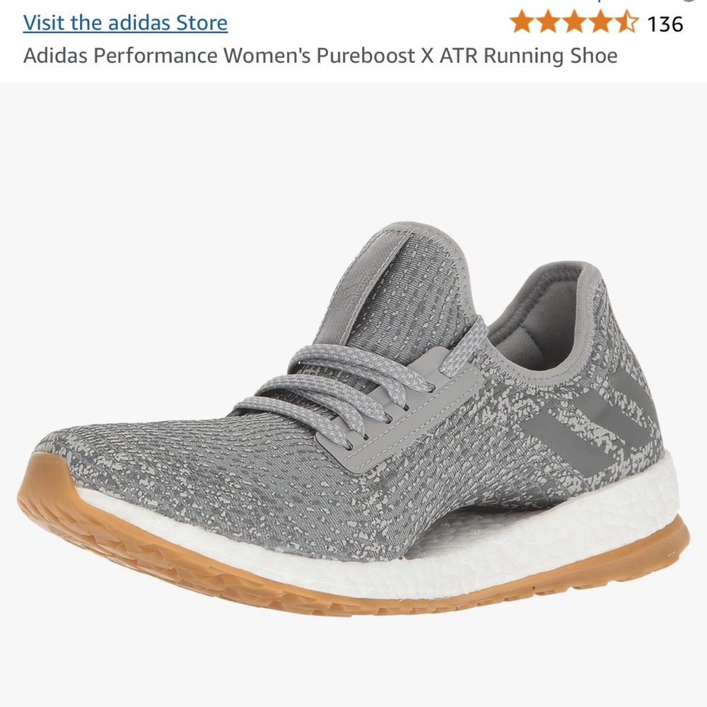 adidas Women's Gray Pureboost X ATR Running Shoe